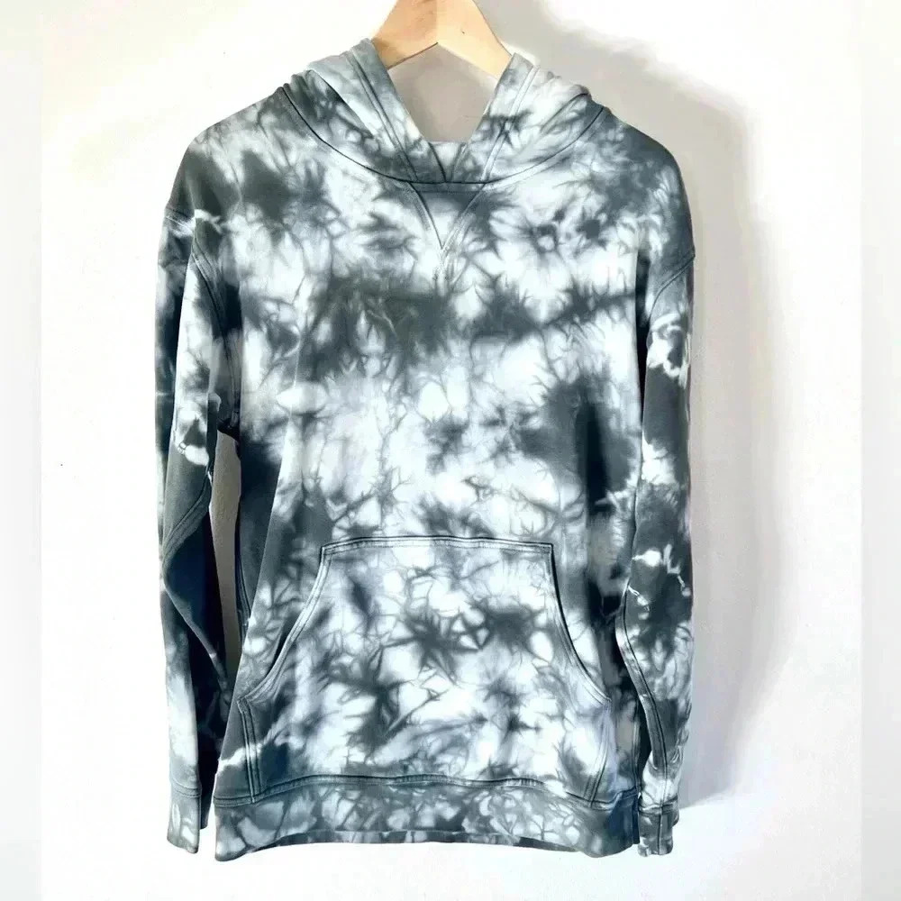 Lululemon All Yours Hoodie Earth Dye Stone Grey Tie Dye Cotton Terry Sweatshirt